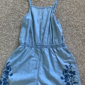 blue denim romper